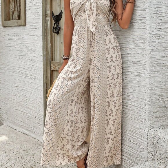 Apricot Boho Women's Printed Strapless Jumpsuit - Picture 5 of 6